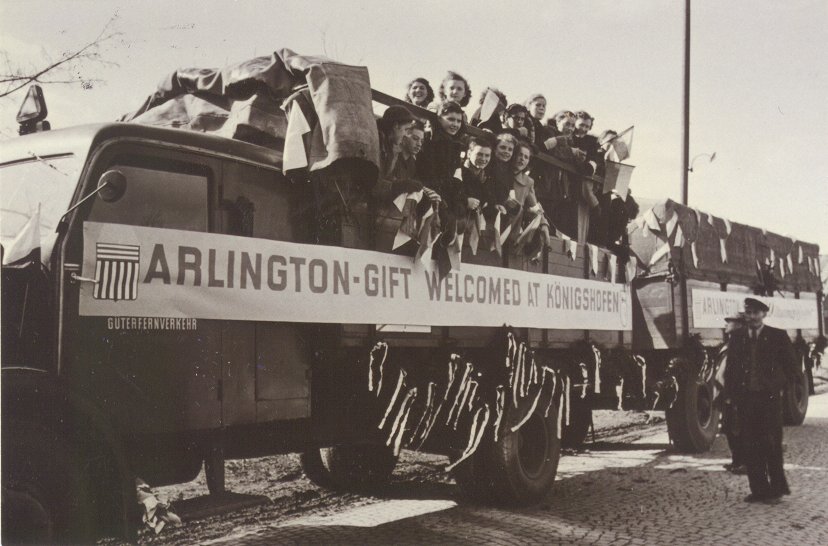 Residents of Bad Konigshofen welcome Arlington's shipment 
