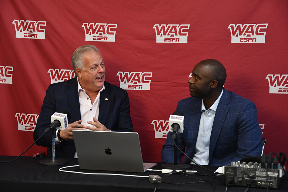 Mayor Jim Ross with Western Athletic Conference Commissioner Brian Thornton 