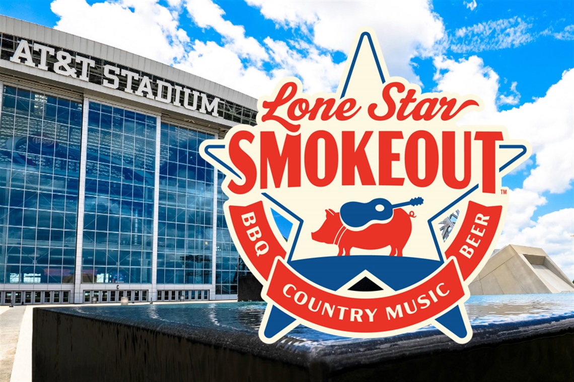 Lone Star Smokeout Logo over photo of AT&T Stadium