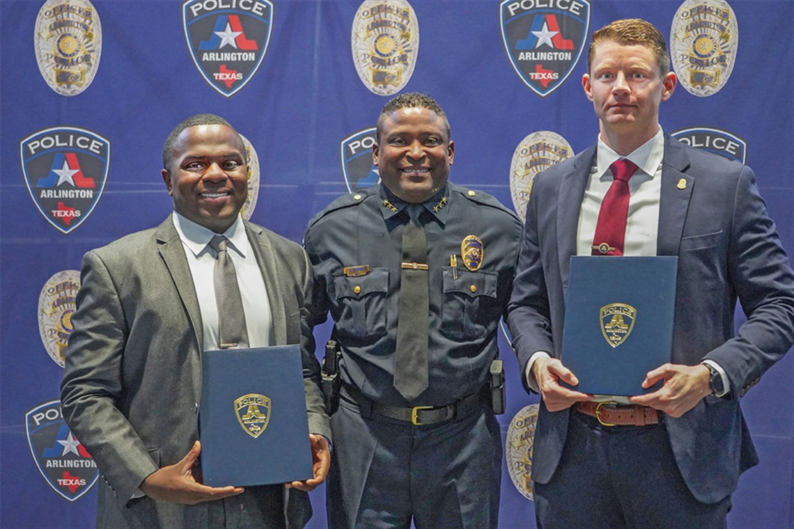Police Chief recognizing employees during the Bi-annual  Departmental Awards and Retiree Ceremony