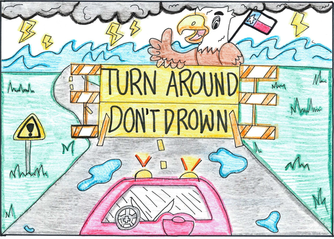 Turn Around Don't Drown art contest example drawing 2025