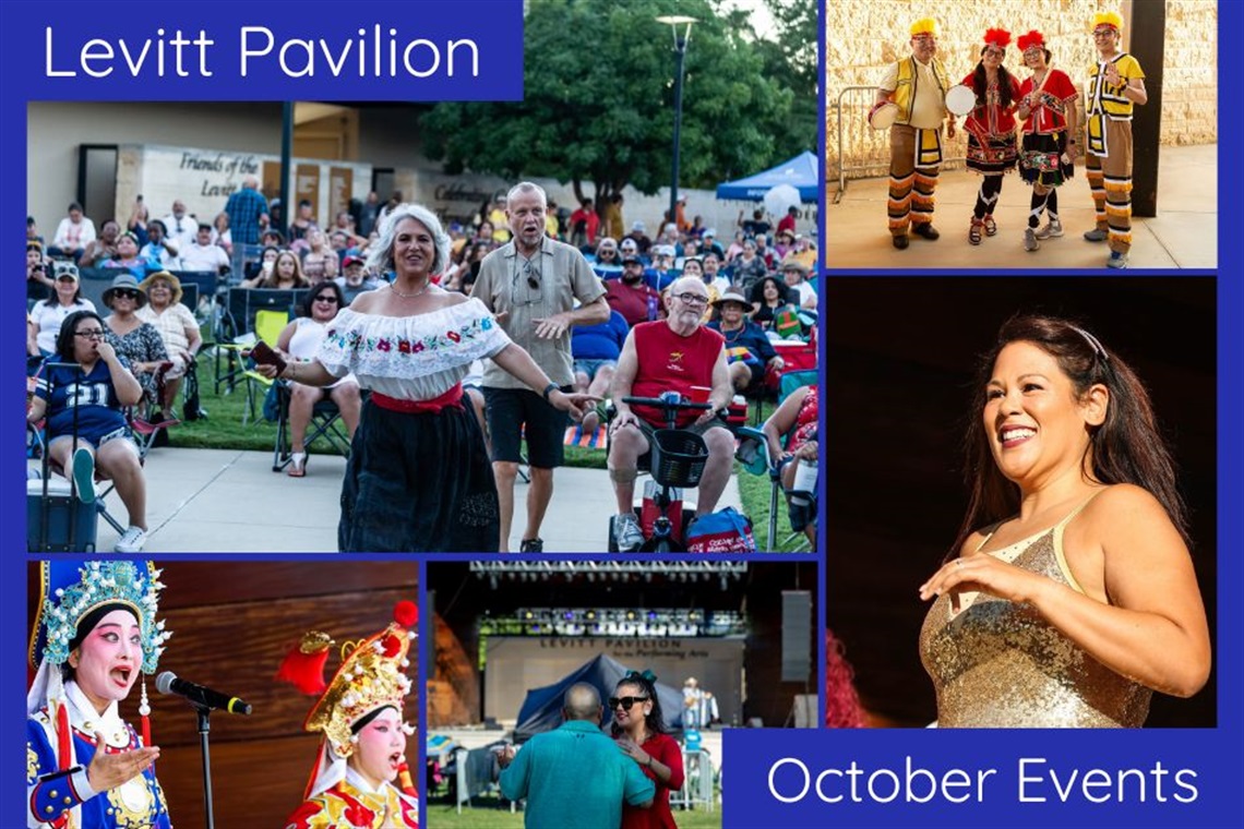 Levitt Pavilion October Events with photos of Asian Cultural Celebration and Hispanic Heritage Month Celebration