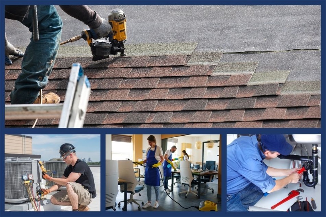Collage of various workers demonstrating skilled trades.