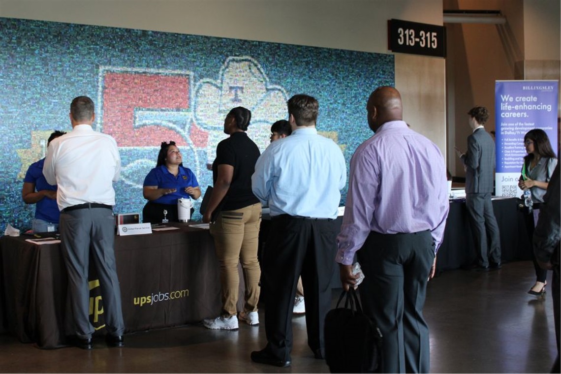 Participants in line at the 2024 North Texas Job Fair