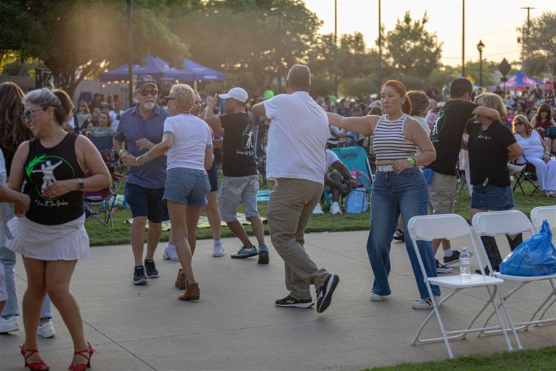 Salsa dancers at Levitt Pavilion Arlington