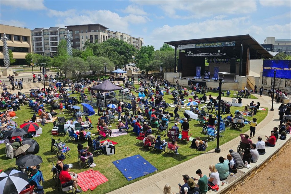 People at the Levitt Pavilion lawn