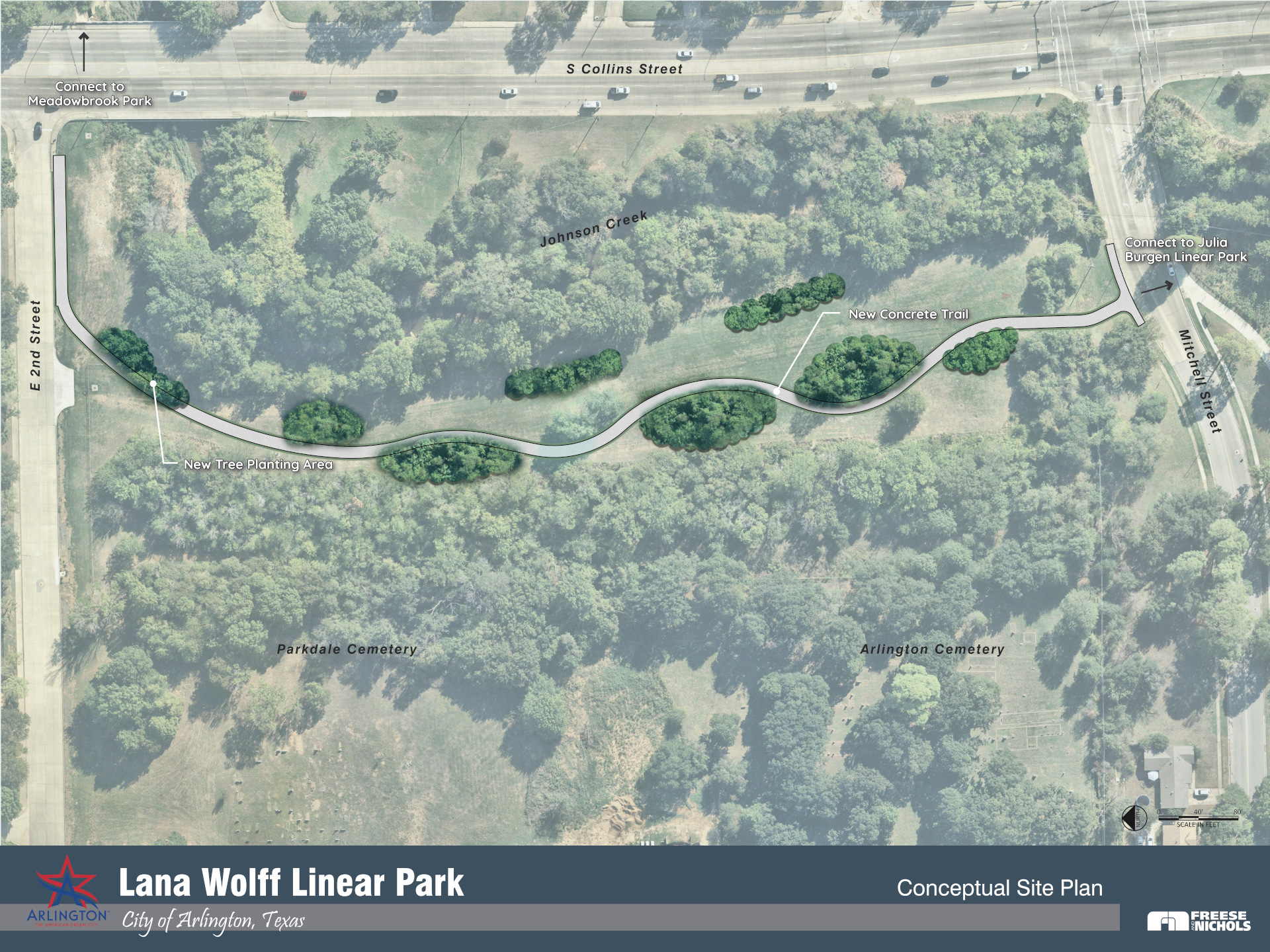 Illustrative site plan for Lana Wolff Linear Park trail