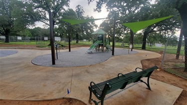 High Oak Park playground construction progress
