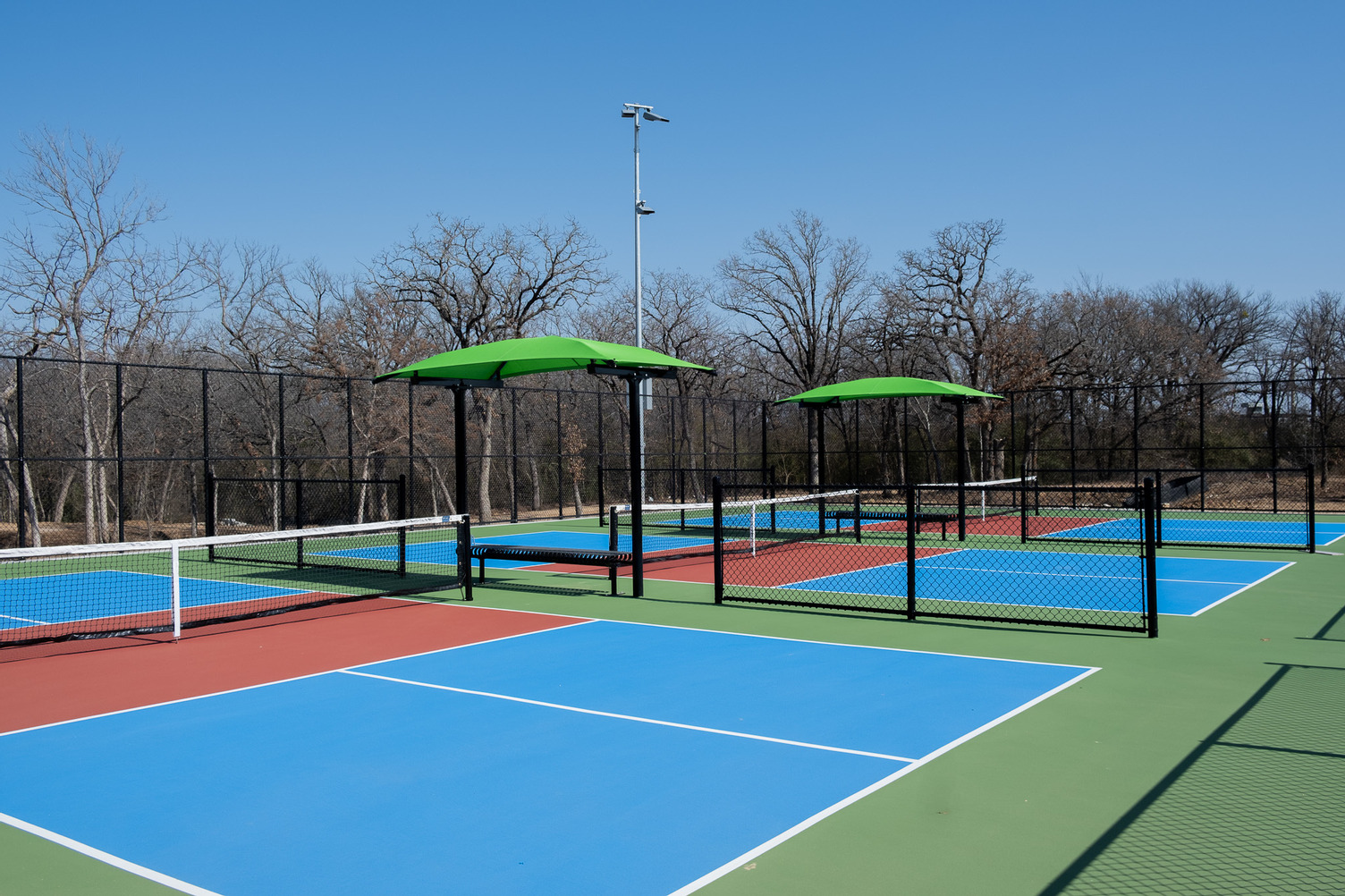 Outdoor pickleball courts at Centennial Park