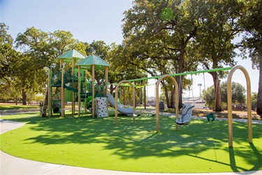 Playground and swing set at High Oak Park