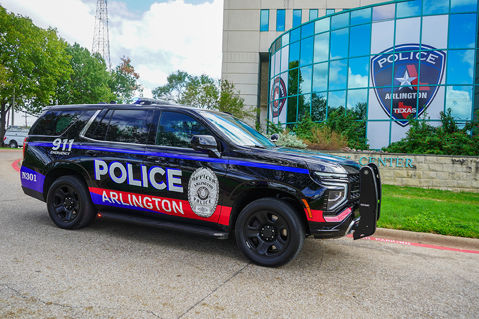 APD Patrol Vehicle parked in front of the APD building