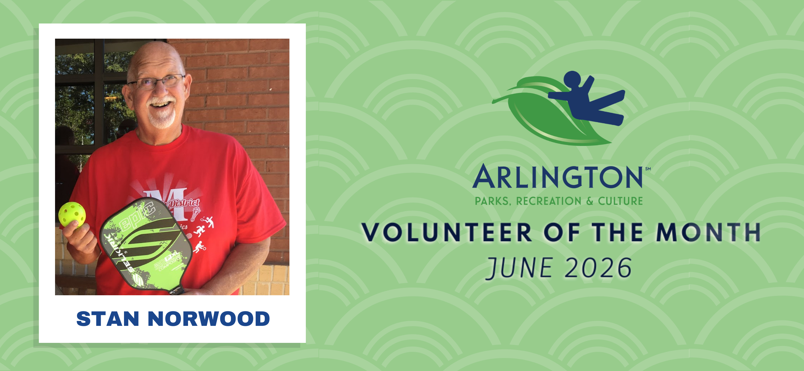 Banner showing the Volunteer of the Month