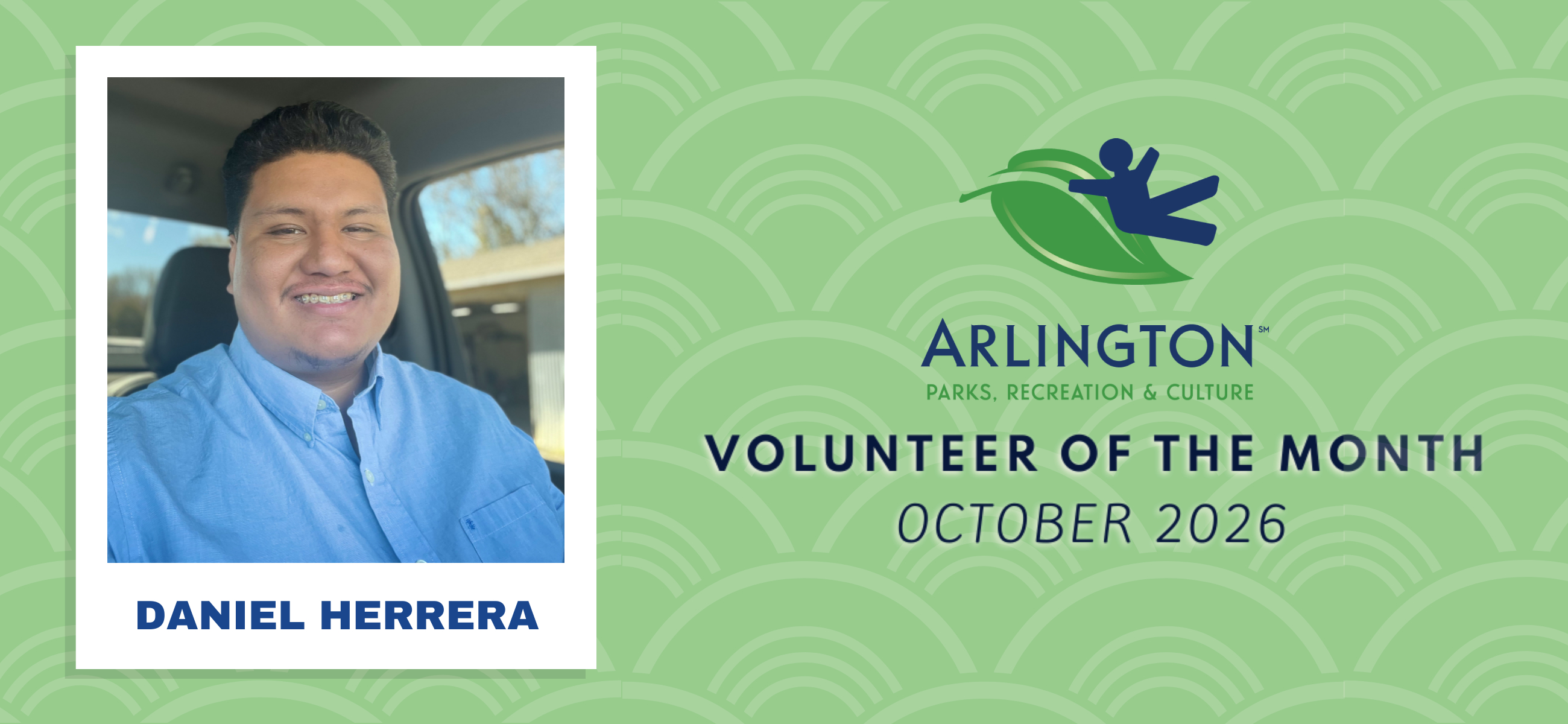 Banner showing the Volunteer of the Month