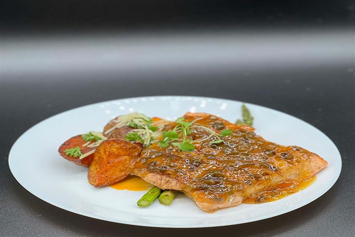 Awesome Catering plated salmon dish 