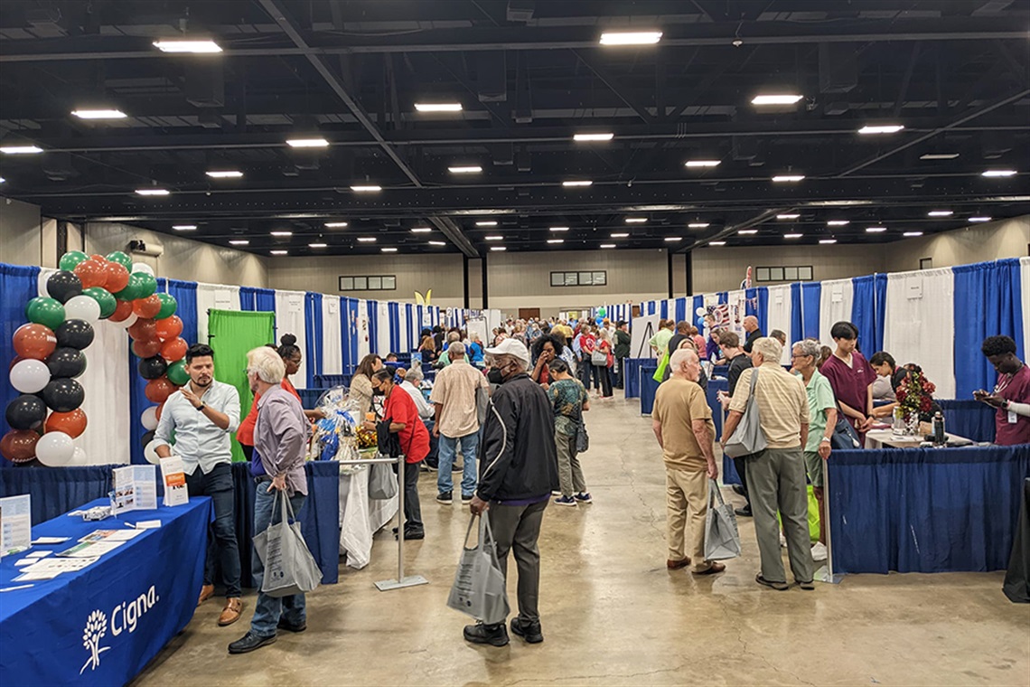Crowd of people visiting vendors at Aging Well Expo 2022 Crowd of people visiting vendors at Aging Well Expo 2022