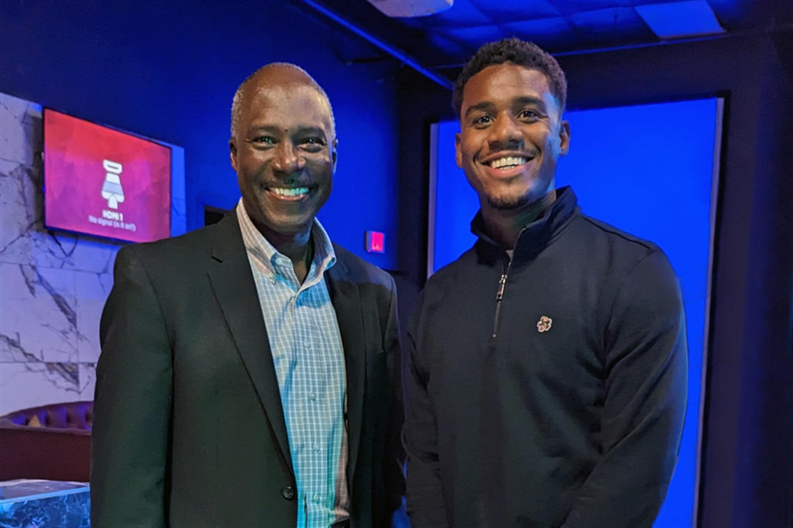 Charles Eugene Walker Jr. President and CEO of EJ Smith Construction (left) and Nathaniel Johnson, MWBE coordinator City of Arlington (right)