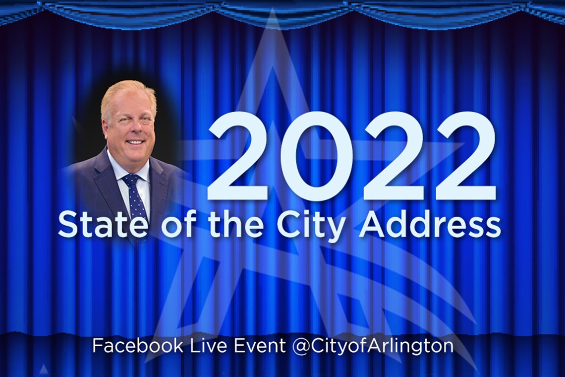 State of the City Address 2022 graphic with photo of Mayor Jim Ross