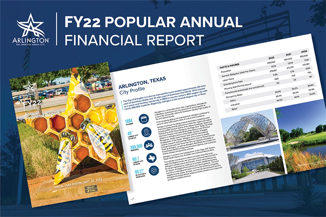 FY22 Popular Annual Financial Report front cover and spread