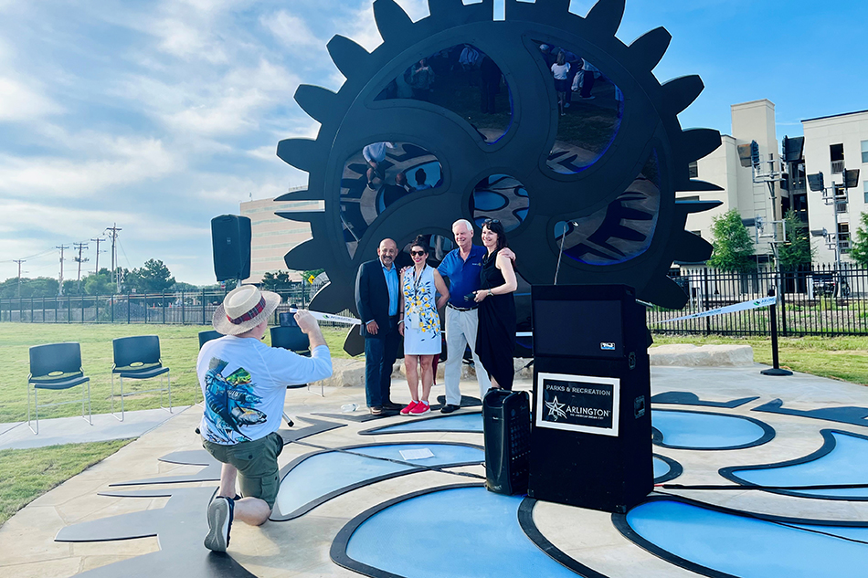 The Rotary Club of Arlington commemorated its centennial by donating “Boundless,” a new interactive public art piece in Downtown Arlington for residents and visitors alike to enjoy.