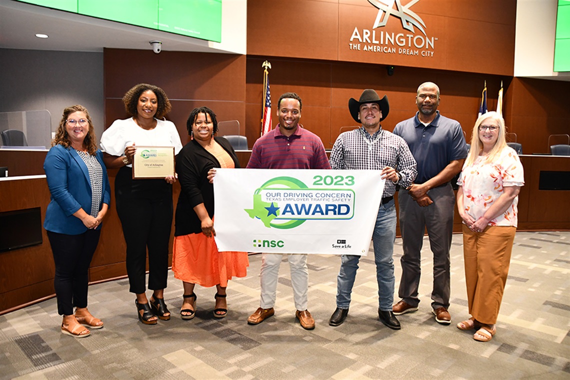 The City of Arlington was awarded the 2023 Exemplary Our Driving Concern Texas Employer Traffic Safety Program.  The City of Arlington was awarded the 2023 Exemplary Our Driving Concern Texas Employer Traffic Safety Program.