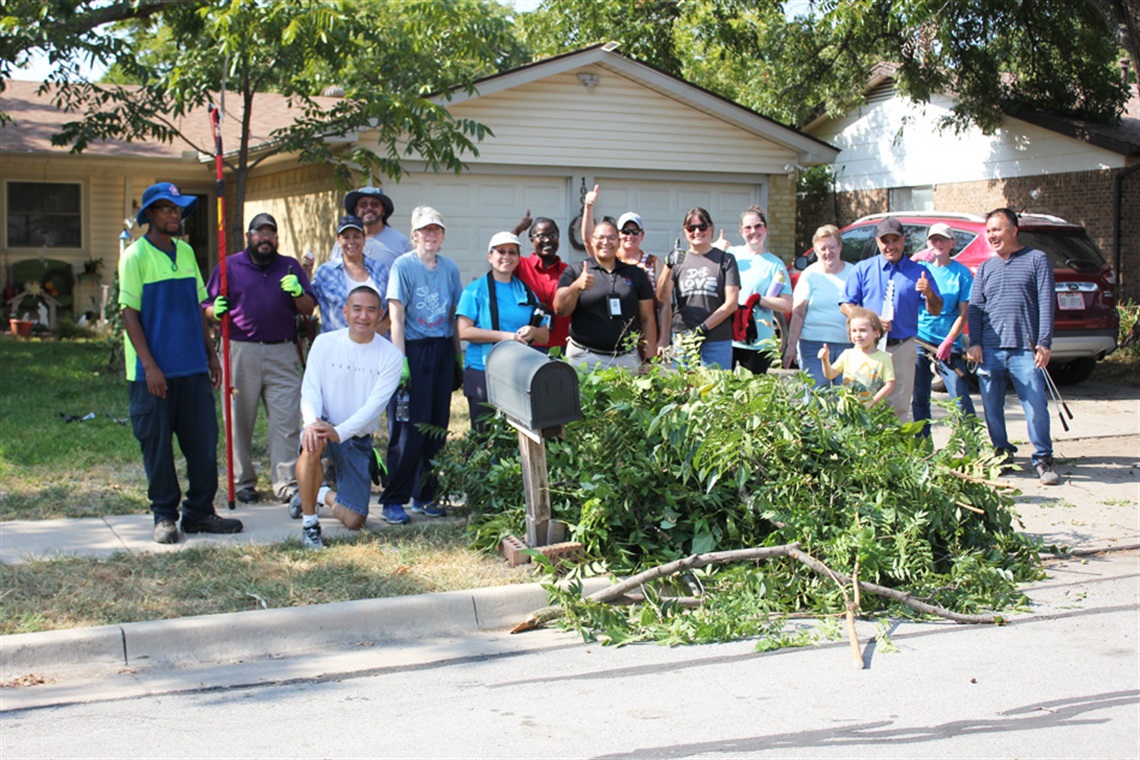 Councilmember, Long Pham with residents of Rolling Meadows neighborhood