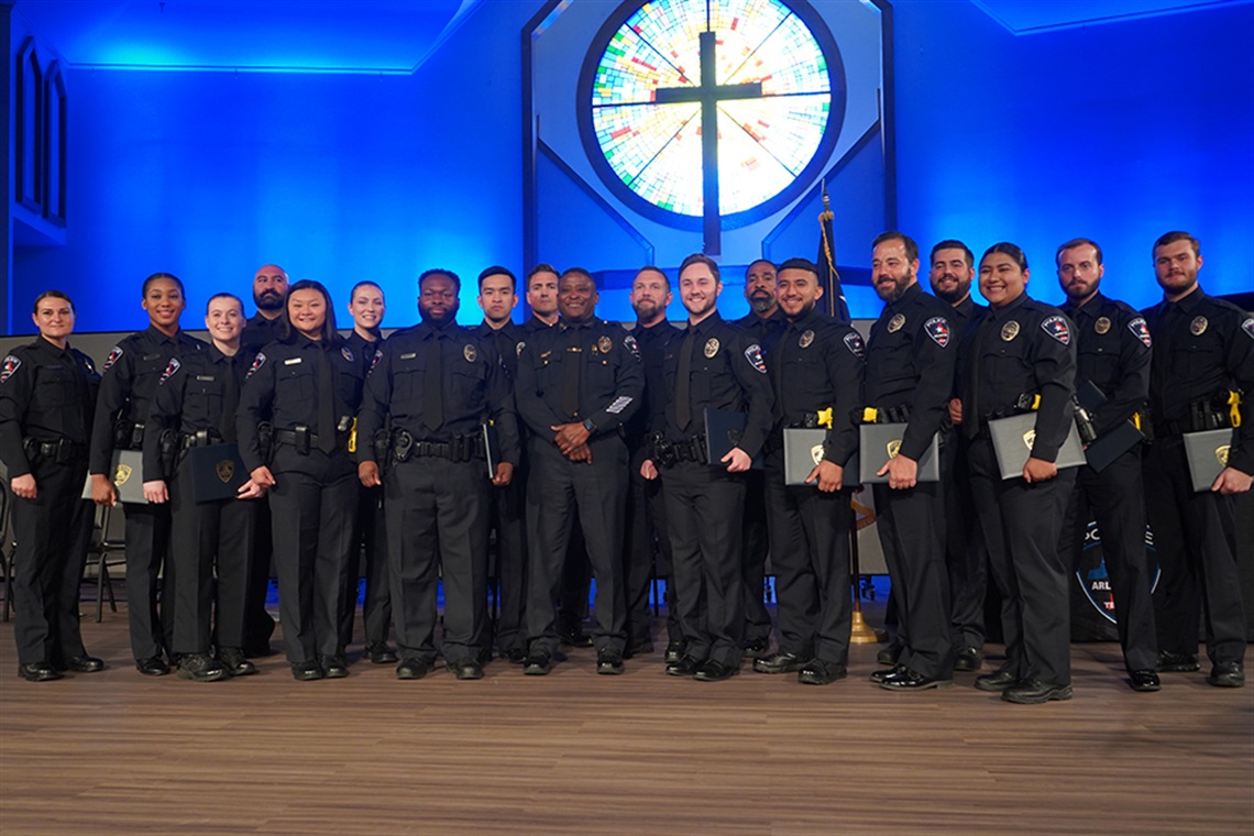 group of Police employees in church
