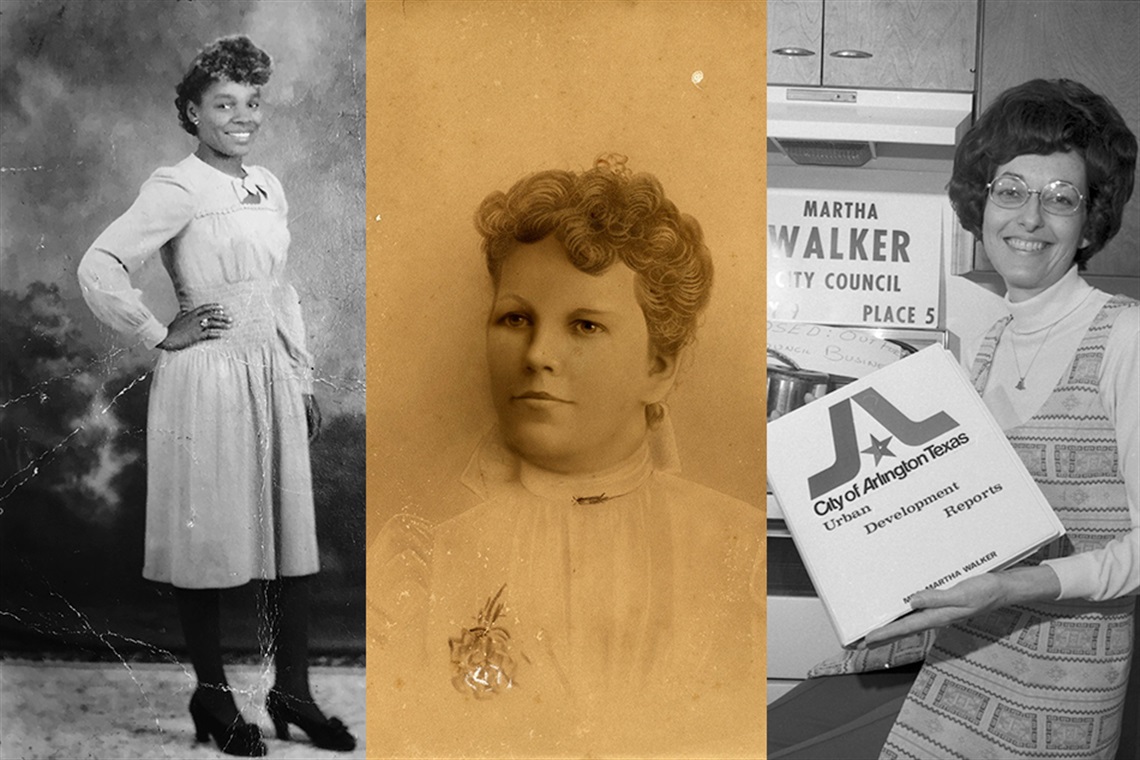 From left to right photos of Lou Henry Taylor, Carrie Rogers and Martha Walker.