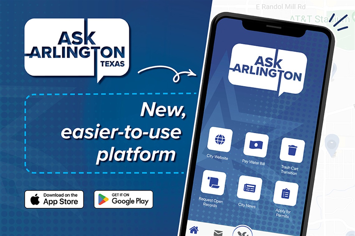 Ask Arlington App displayed on cell phone