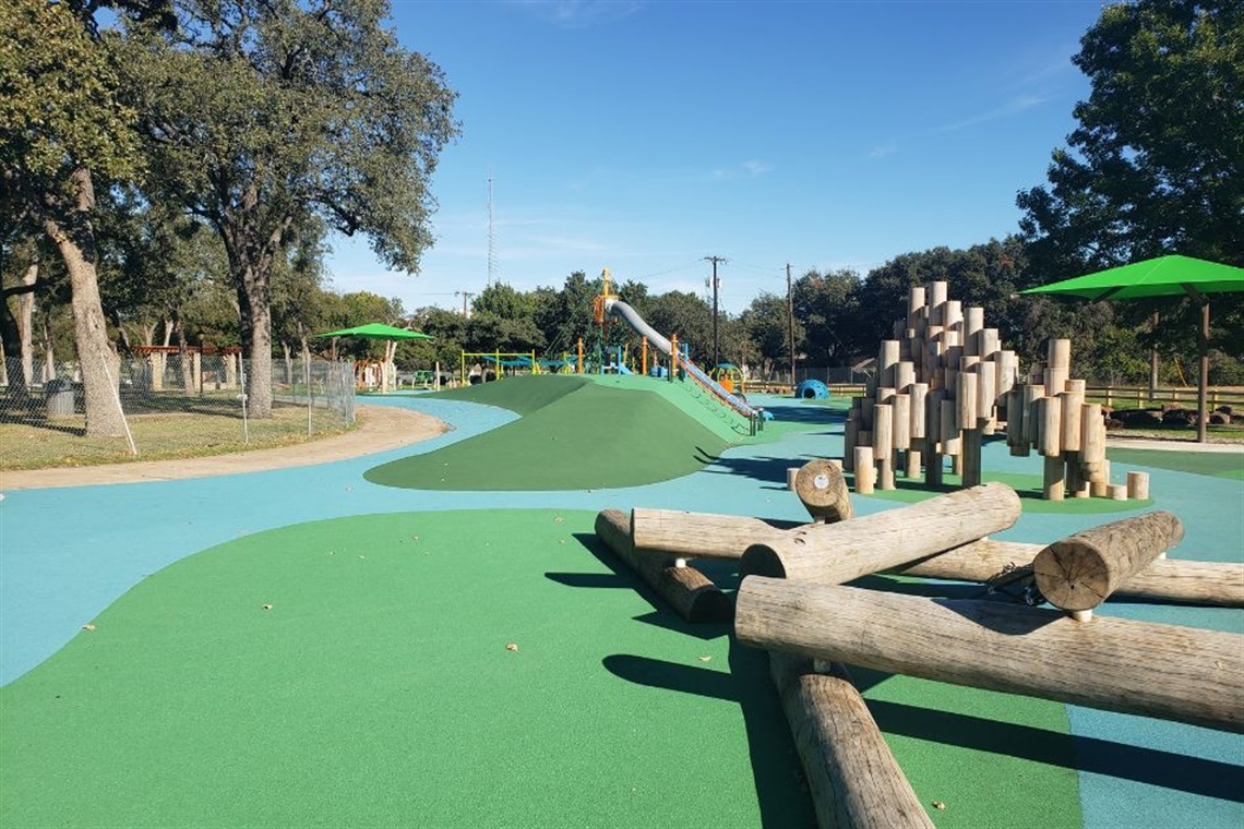 Inclusive playground equipment at Meadowbrook Park