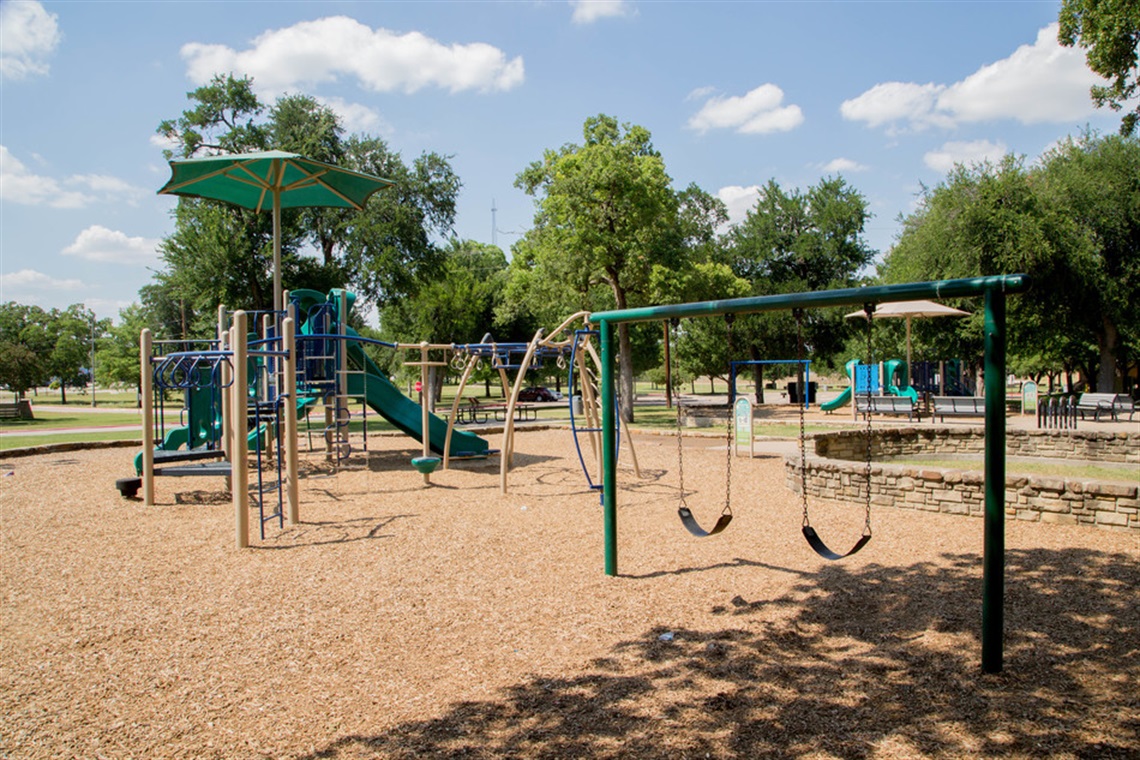 Playground equipment at Meadowbrook Park