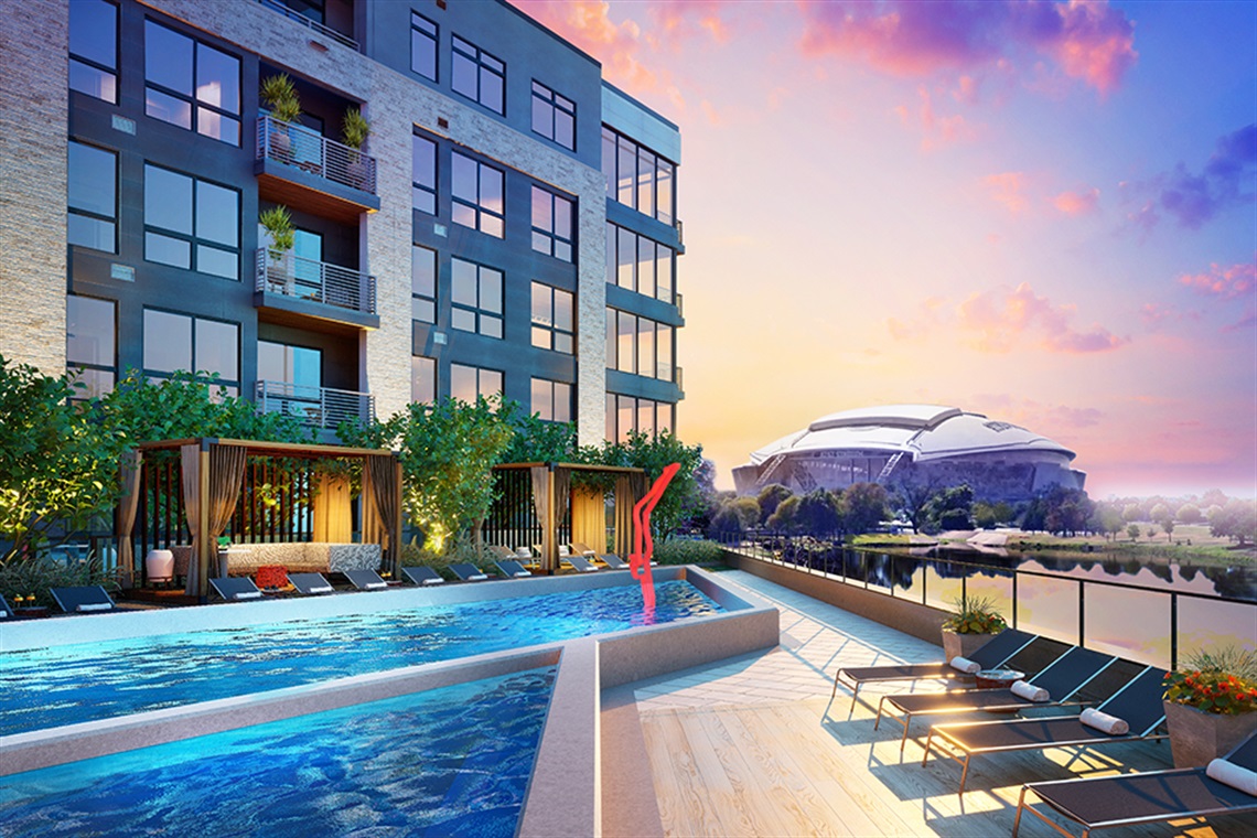 photo of One Rangers Way building and pool