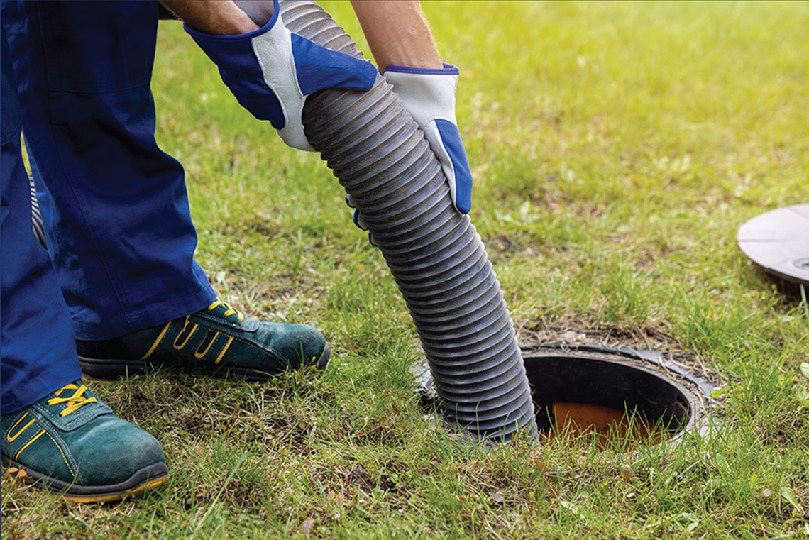 Pipe going into septic system.