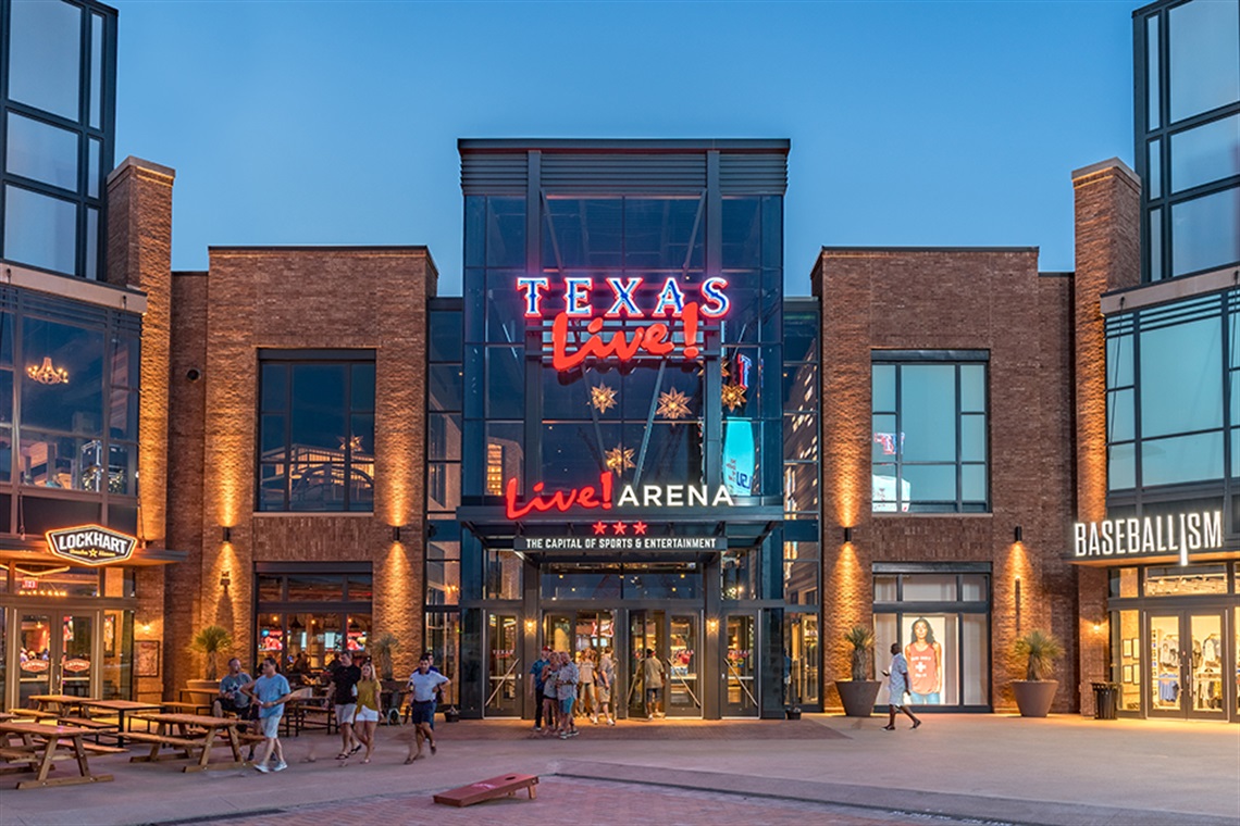 Exterior of Texas Live front entrance 