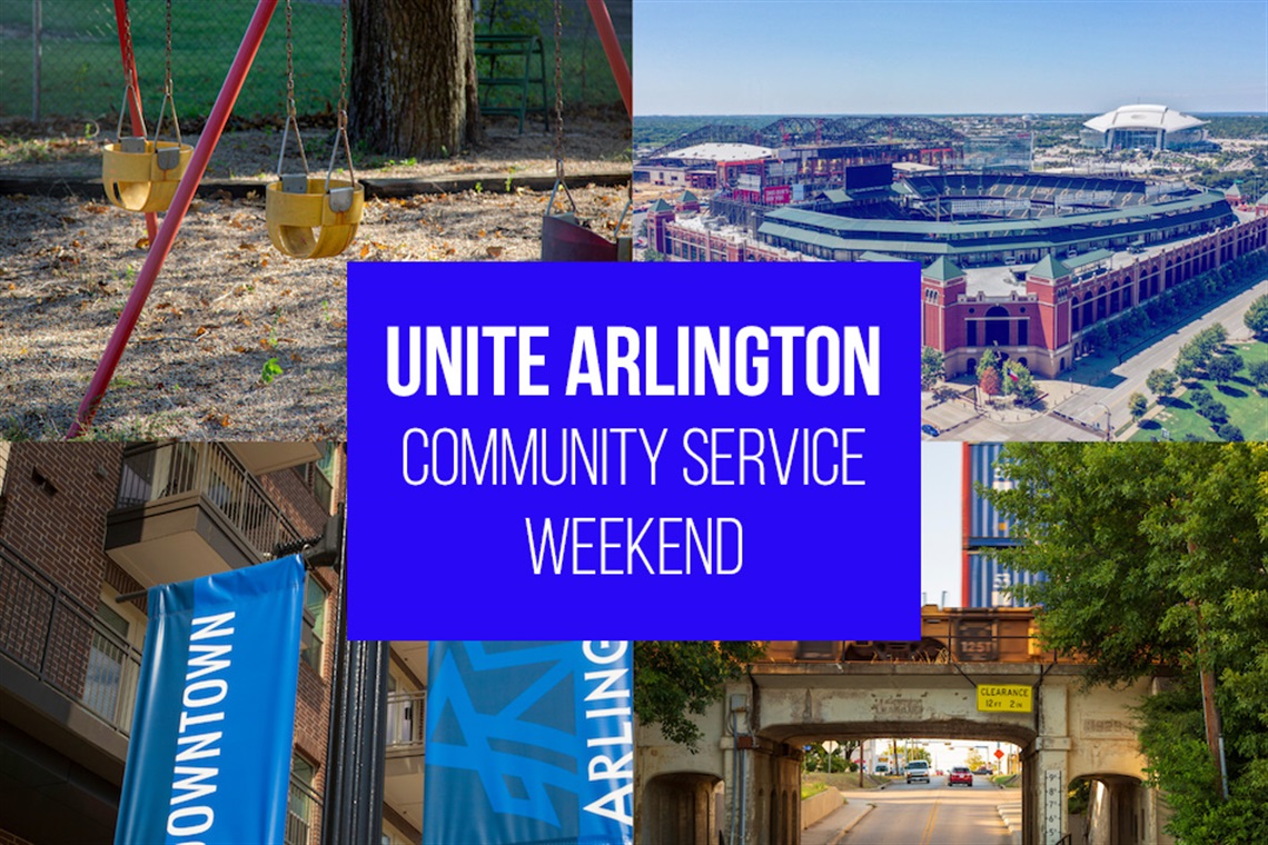Images of scenic Arlington with the graphical text 