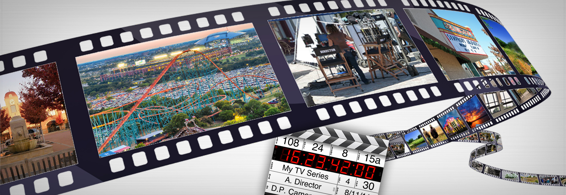 Film strip with images of Arlington in it.