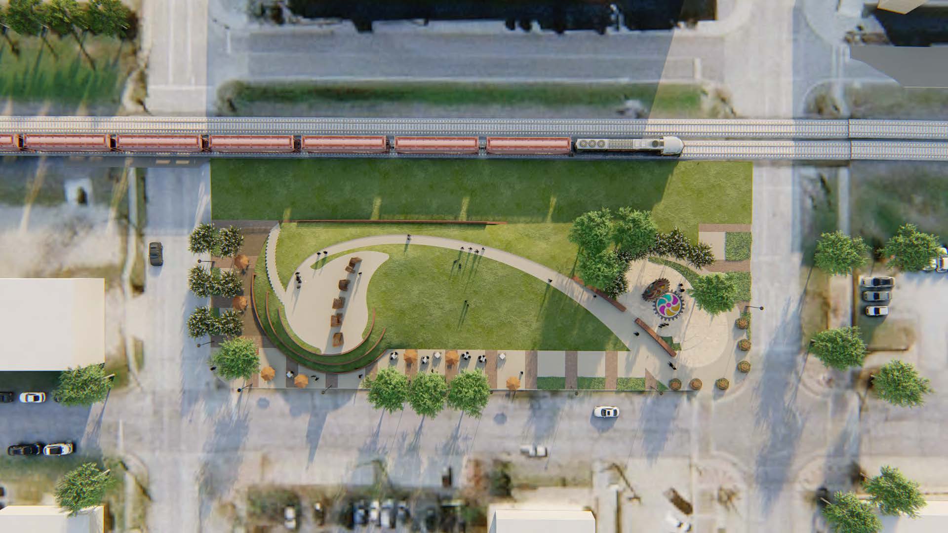 Aerial rendering of Rotary Dream Park