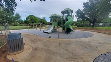 High Oak Park playground construction progress