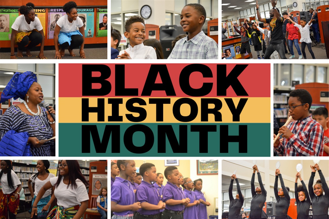 Collage of images of events for Black History Month Collage of images of events for Black History Month