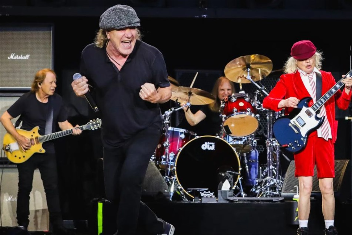 AC DC members performing on stage