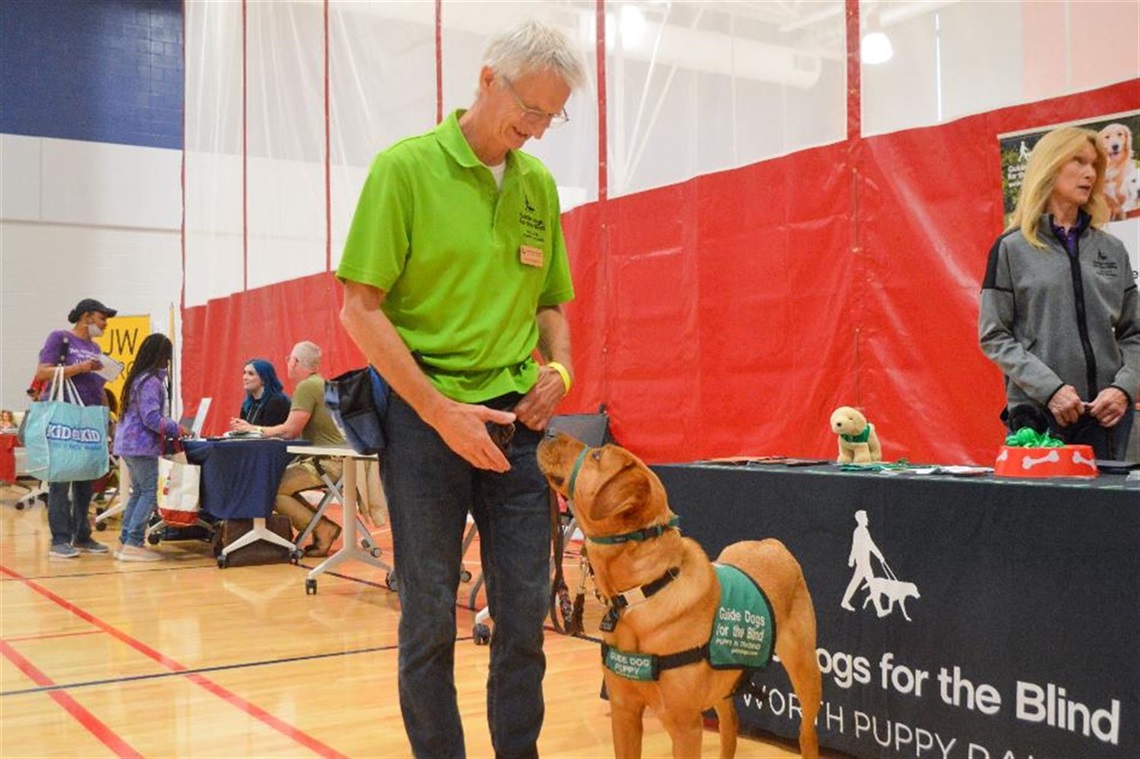 Senior man with guide dog