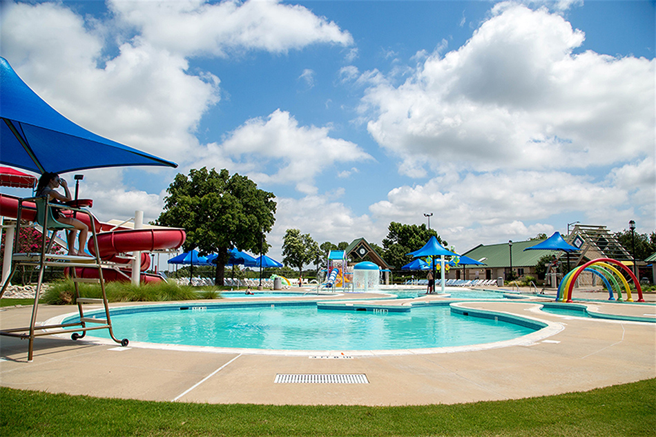 Randol Mill Family Aquatic Center pool and slide
