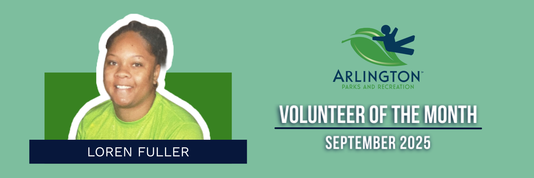 Banner showing the Volunteer of the Month