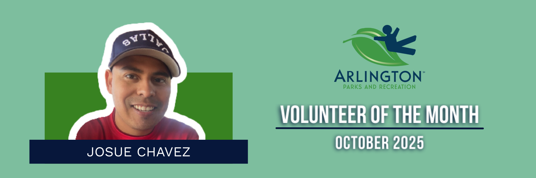 Banner showing the Volunteer of the Month