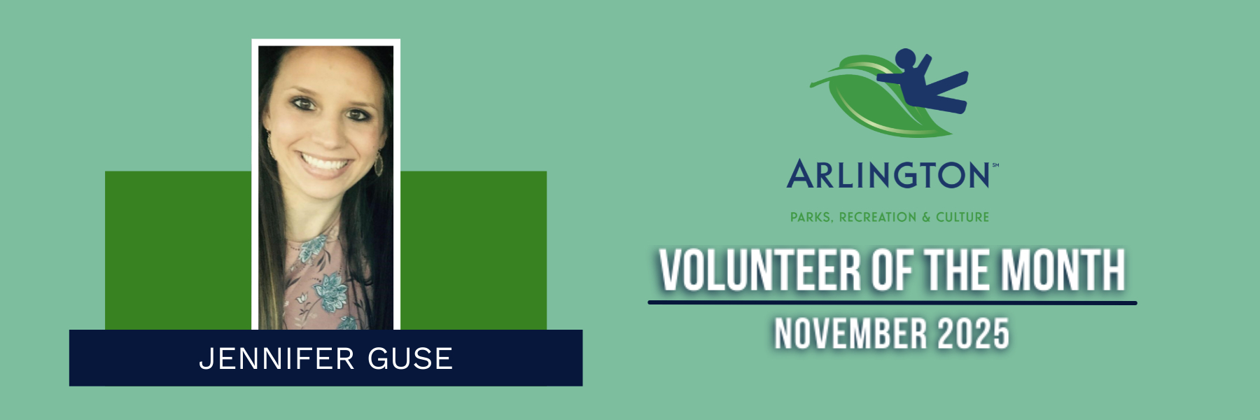 Banner showing the Volunteer of the Month